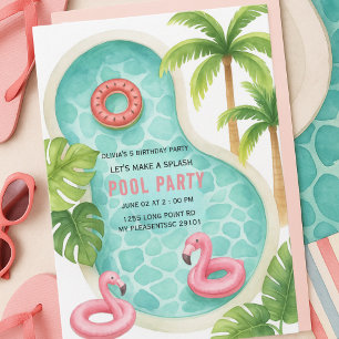Lasst uns eine Wasser-Splash-Party zum Kindergebur Einladung