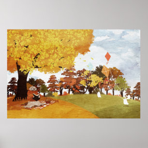 Lasst uns einen Drachen fliegen gehen Poster