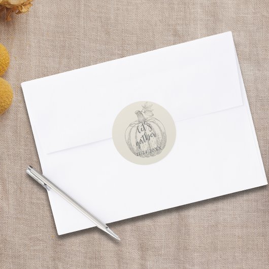 Lasst uns einen eleganten rustikalen Pumpkin-Ernte Runder Aufkleber