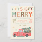 Lasst uns einen fröhlichen Urlaub Weihnachtsbaum k Einladung (Vorderseite)