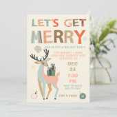 Lasst uns einen fröhlichen Weihnachts-Weihnachtskr Einladung (Stehend Vorderseite)