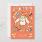 Lasst uns einen fröhlichen Weihnachts-Weihnachtskr Einladung (Vorderseite)