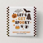 Lasst uns einen lustigen Halloween-Kindergeburtsta Button (Vorderseite)