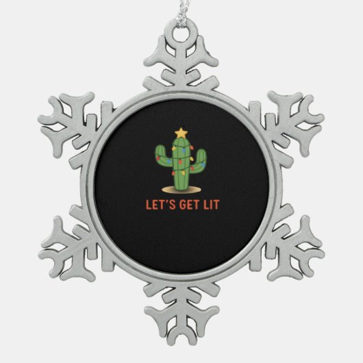 Lasst uns einen lustigen Weihnachtsklassiker bekom Schneeflocken Zinn-Ornament (Vorderseite)