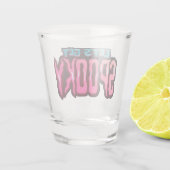 Lasst uns einen schönen blauen und rosa Halloween- Schnapsglas (Rückseite)