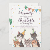 Lasst uns einen schönen Cat-Geburtstag feiern Einladung (Vorne/Hinten)