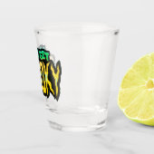 Lasst uns einen schönen grünen und gelben Hallowee Schnapsglas (Rechts)