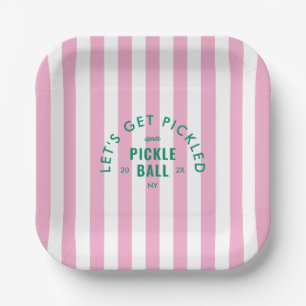 Lasst uns eingelegt werden Après Pickle Ball Rosa Pappteller