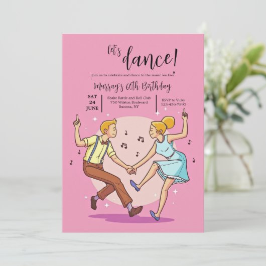 Lasst uns Einladung tanzen (Stehend Vorderseite)