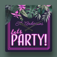 Lasst uns Electric Pink Neon Tropical Geburtstag f