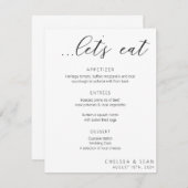 Lasst uns Elegant Wedding Empfang Menu essen (Vorne/Hinten)
