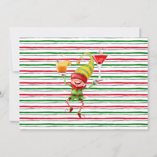 Lasst uns Elfed Up Feierabend Weihnachtsbash holen Einladung (Rückseite)