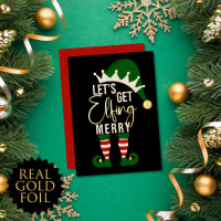 Lasst uns Elfing Merry Elf Weihnachten Gold holen