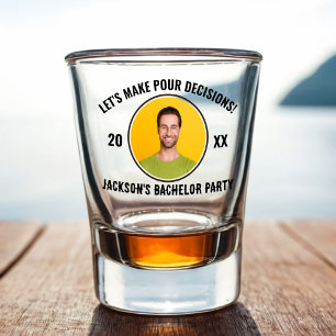 Lasst uns Entscheidungen treffen Bachelor Party Schnapsglas
