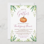 Lasst uns Erntedank Abendessen Autumn Pumpkin samm Einladung (Vorderseite)