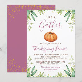 Lasst uns Erntedank Abendessen Autumn Pumpkin samm Einladung