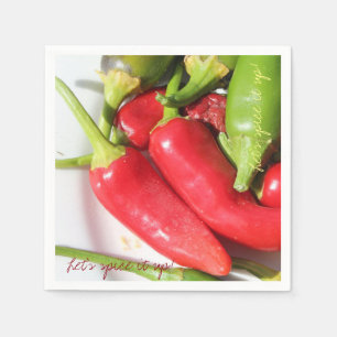 Lasst uns es mit Chili Papiertüchern aufpeppen Serviette