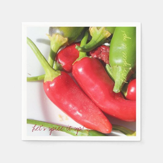 Lasst uns es mit Chili Papiertüchern aufpeppen Serviette (Vorderseite)