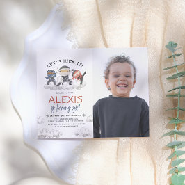 Lasst uns es Ninja Warrior Karate Foto Geburtstag  Einladung