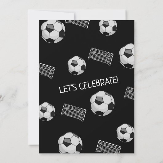 Lasst uns es schwarzen Rookie-Fußball am 1. Geburt Einladung (Rückseite)