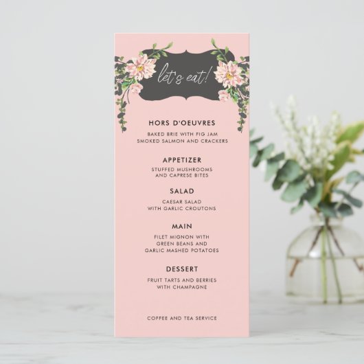 Lasst uns essen! | Desert Cactus Bloom 5 Course We Menükarte (Stehend Vorderseite)