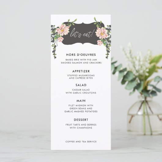 Lasst uns essen! | Desert Cactus Bloom 5 Course We Menükarte (Stehend Vorderseite)