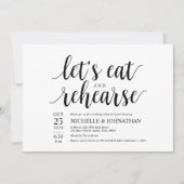 Lasst uns essen und proben, Hochzeitsessen lädt ei Einladung (Vorderseite)