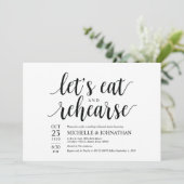 Lasst uns essen und proben, Hochzeitsessen lädt ei Einladung (Stehend Vorderseite)
