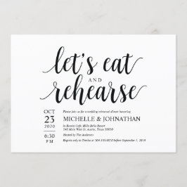 Lasst uns essen und proben, Hochzeitsessen lädt ei Einladung