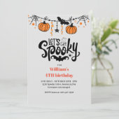 Lasst uns euch lustigen Spaß kids Halloween zum Ge Einladung (Stehend Vorderseite)