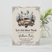 Lasst uns Faced Adult Halloween-Party Invita Einladung (Stehend Vorderseite)