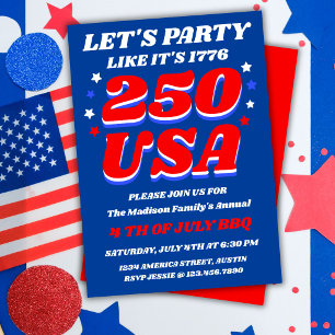 Lasst uns feiern, als wäre es 1776 USA 250 Patriot Einladung