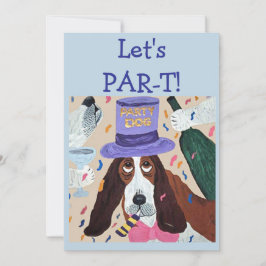 Lasst uns feiern Basset Hound Party Hund Einladung