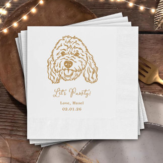 Lasst uns feiern Benutzerdefinierte Hund gezeichne Serviette