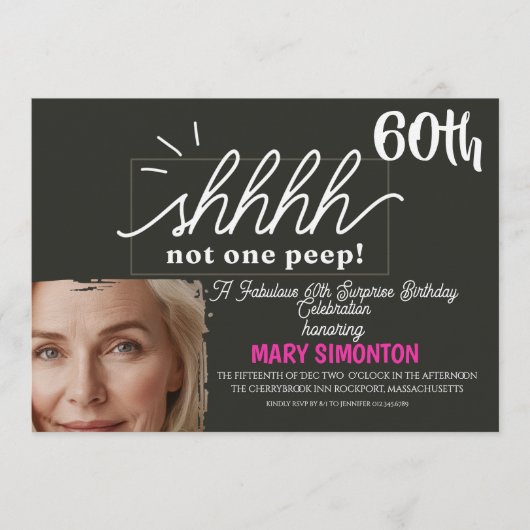 Lasst uns feiern! Eine fantastische 60er-Überrasch Einladung (Vorderseite)