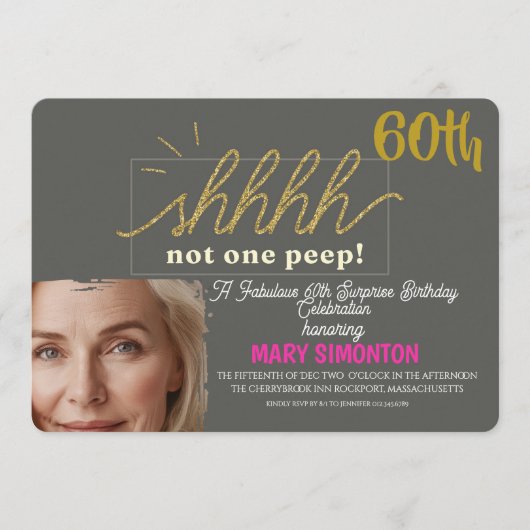 Lasst uns feiern! Eine fantastische 60er-Überrasch Einladung (Vorderseite)