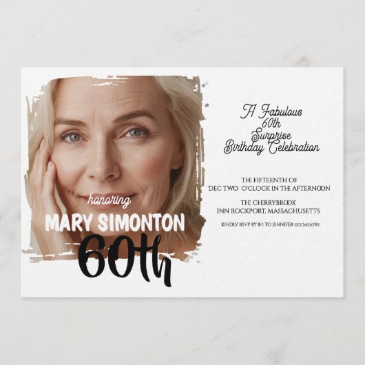 Lasst uns feiern! Eine fantastische 60er-Überrasch Einladung (Vorderseite)