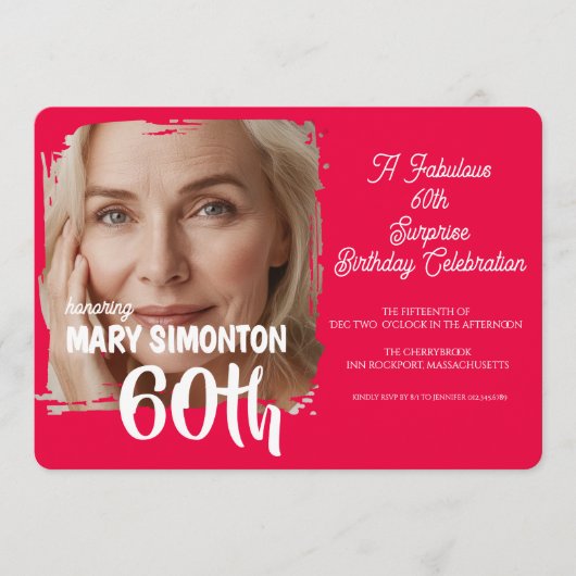 Lasst uns feiern! Eine fantastische 60er-Überrasch Einladung (Vorderseite)