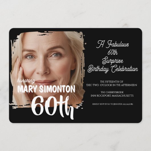 Lasst uns feiern! Eine fantastische 60er-Überrasch Einladung (Vorderseite)