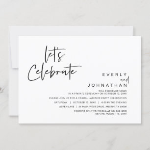 Lasst uns feiern, heimliche Hochzeitsfeier Einladung