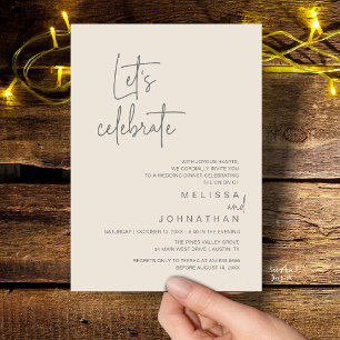 Lasst uns feiern, Hochzeits-Dinnerparty für Elopem Einladung