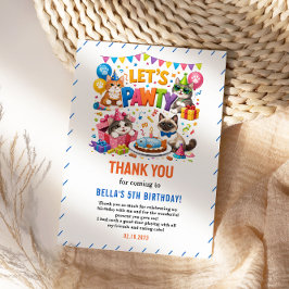 Lasst uns feiern: Katze wird 5 | Geburtstag süßer  Dankeskarte