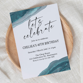 Lasst uns feiern, Minimalistischer Geburtstag, jed Einladung