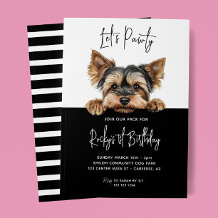 Lasst uns feiern Yorkshire Terrier Hund 1. Geburts Einladung