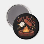 Lasst uns Feuer machen Feuerstelle – Süße Marshmal Magnet (Vorderseite/Rückseite)
