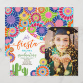 Lasst uns Fiesta Abschluss Einladung Mexikanisches (Vorne/Hinten)