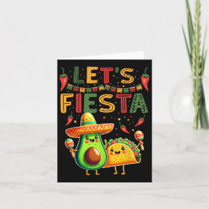 Lasst uns Fiesta Avocado und Tacos Cinco de Mayo Karte