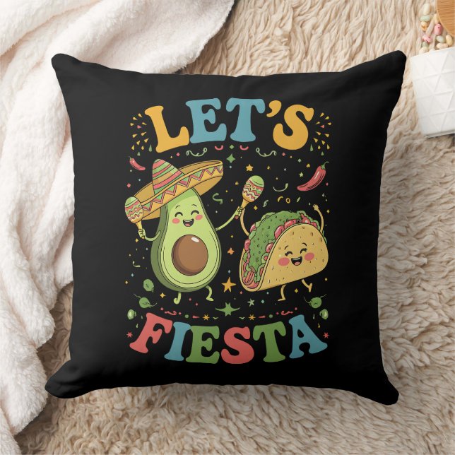 Lasst uns Fiesta Avocado und Tacos Cinco de Mayo Kissen (Decke)