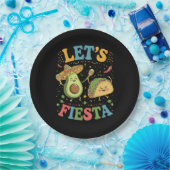 Lasst uns Fiesta Avocado und Tacos Cinco de Mayo Pappteller (Party)