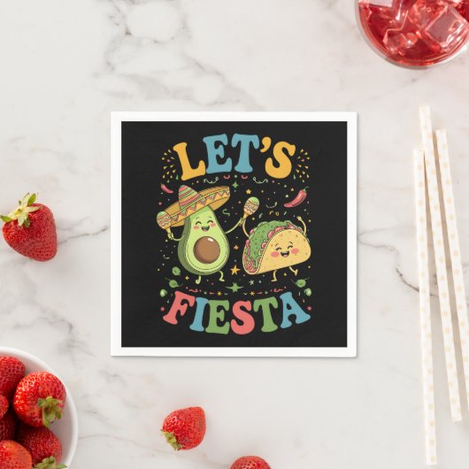 Lasst uns Fiesta Avocado und Tacos Cinco de Mayo Serviette (Beispiel)